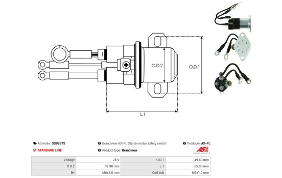 Solenoid switch, starter motor, Image 4
