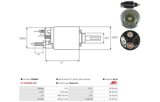 Solenoid switch, starter motor, Image 4