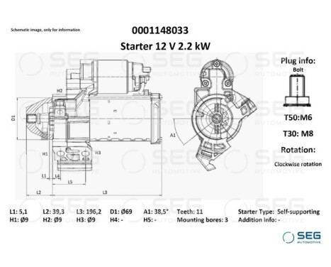 Starter BMW 2.2 kw, Image 6