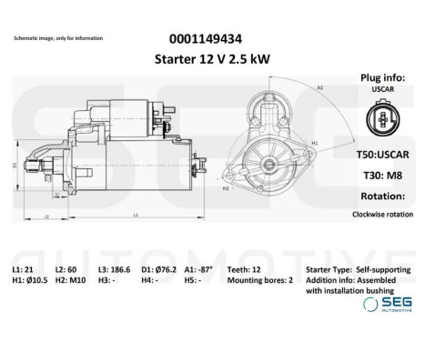 Starter Chrysler 1.8 kw