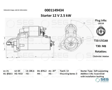 Starter Chrysler 1.8 kw, Image 6