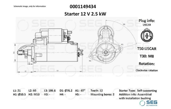 Starter Chrysler 1.8 kw, Image 6