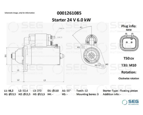 Starter Daf 6.0 kw, Image 6