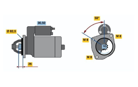 Starter DW(R)12V1,7KW Bosch