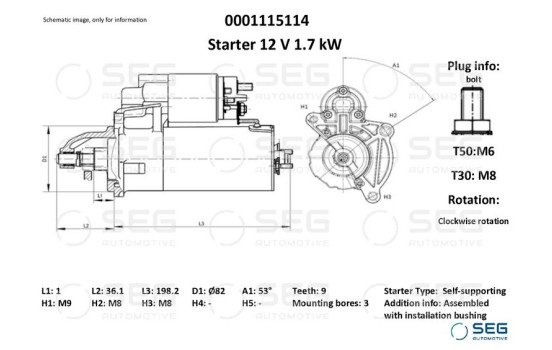 Starter Fiat 1.7 kw, Image 6