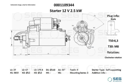 Starter Iveco 2.2 kw