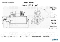 Starter Lombardini 1.1 kw
