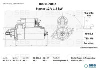 Starter Lombardini 1.8 kw