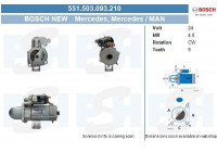 Starter Mercedes 4.0 kw 551.503.093.210 Bosch