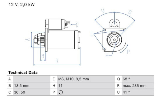 Starter Motor / Starter 0 986 026 390 Bosch