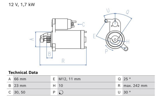 Starter Motor / Starter 0 986 026 660 Bosch