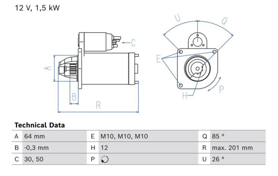 Starter Motor / Starter 0 986 026 790 Bosch
