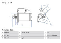 Starter Motor / Starter 0 986 026 830 Bosch