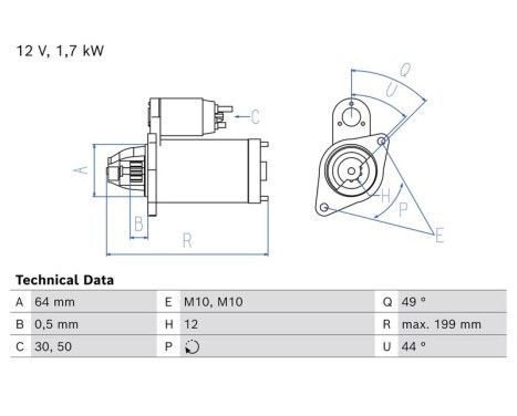 Starter Motor / Starter 0 986 026 830 Bosch