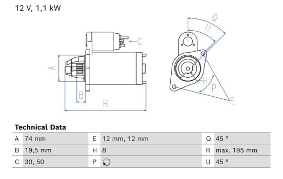 Starter Motor / Starter 1283 Bosch