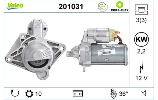 Starter motor / Starter 201031 Valeo, Image 2