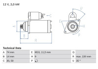 Starter motor / Starter 2356 Bosch