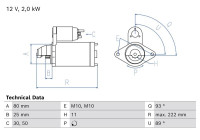 Starter Motor / Starter 2601 Bosch