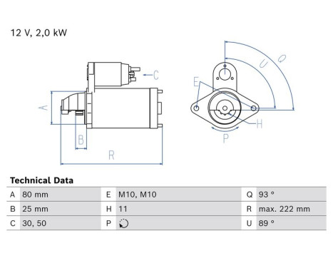Starter Motor / Starter 2601 Bosch