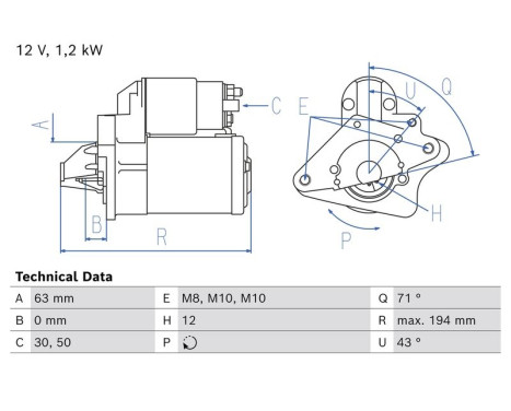 Starter Motor / Starter 2606 Bosch