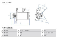 Starter Motor / Starter 2621 Bosch