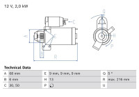 Starter motor / Starter 2632 Bosch