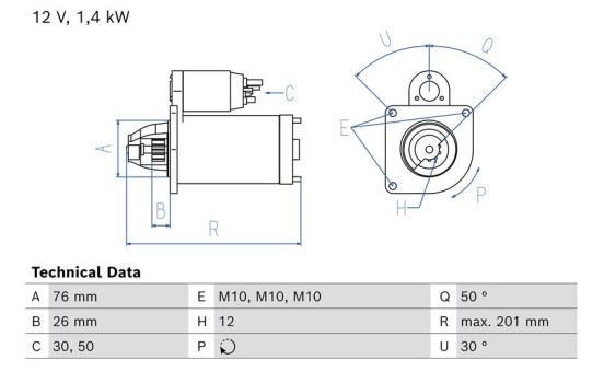 Starter Motor / Starter 2918 Bosch