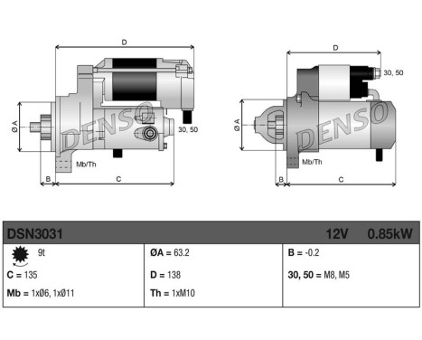 Starter motor / Starter DSN3031 Denso, Image 3