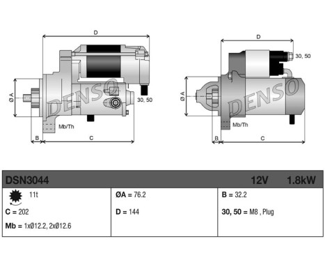 Starter motor / Starter DSN3044 Denso, Image 3