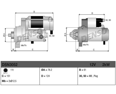 Starter motor / Starter DSN3052 Denso, Image 3