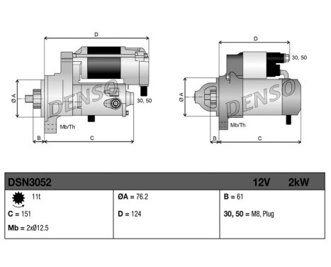 Starter motor / Starter DSN3052 Denso, Image 3