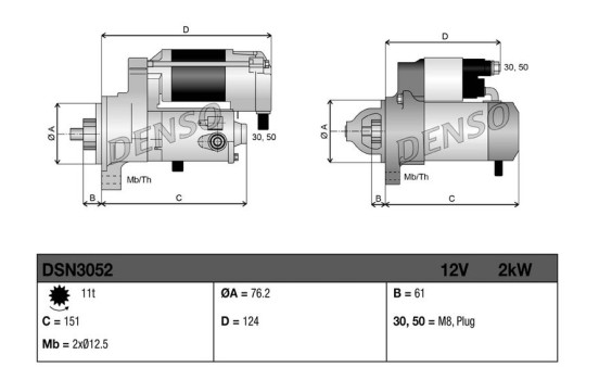 Starter motor / Starter DSN3052 Denso, Image 3