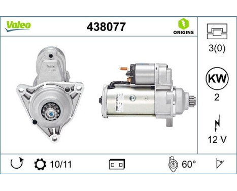 Starter NEW ORIGINAL PART 438077 Valeo, Image 4