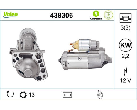 Starter NEW STOP&START ORIGINAL PART 438306 Valeo, Image 4