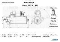 Starter Opel 1.1 kw