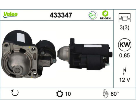 Starter REMANUFACTURED PREMIUM 433347 Valeo, Image 2