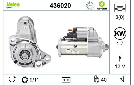 Starter REMANUFACTURED PREMIUM 436020 Valeo, Image 2
