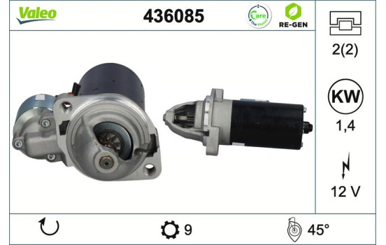 Starter REMANUFACTURED PREMIUM 436085 Valeo, Image 2