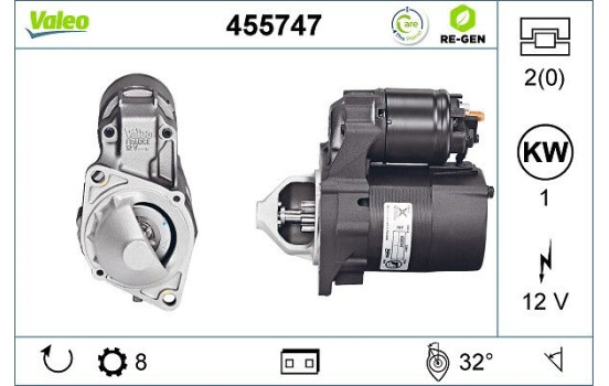 Starter REMANUFACTURED PREMIUM 455747 Valeo, Image 2