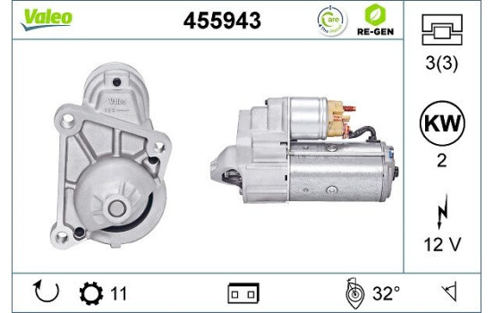 Starter REMANUFACTURED PREMIUM 455943 Valeo, Image 2
