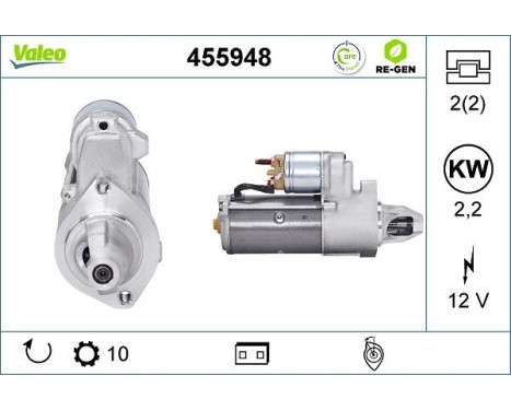 Starter REMANUFACTURED PREMIUM 455948 Valeo, Image 2