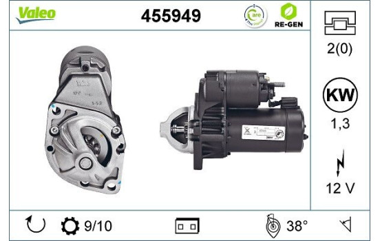 Starter REMANUFACTURED PREMIUM 455949 Valeo, Image 2