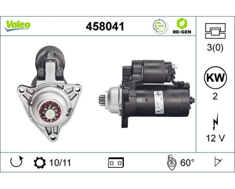 Starter REMANUFACTURED PREMIUM 458041 Valeo, Image 2