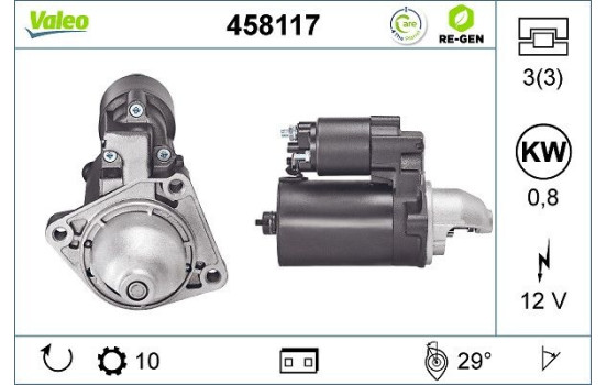 Starter REMANUFACTURED PREMIUM 458117 Valeo, Image 2