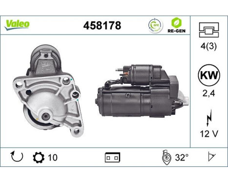 Starter REMANUFACTURED PREMIUM 458178 Valeo, Image 2