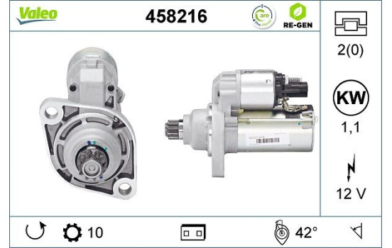 Starter REMANUFACTURED PREMIUM 458216 Valeo, Image 2
