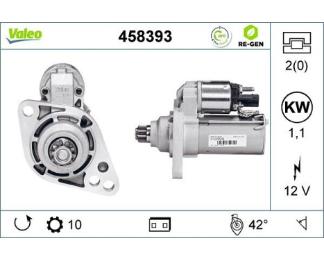 Starter REMANUFACTURED PREMIUM 458393 Valeo, Image 2