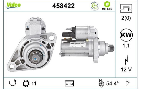 Starter REMANUFACTURED PREMIUM 458422 Valeo, Image 2