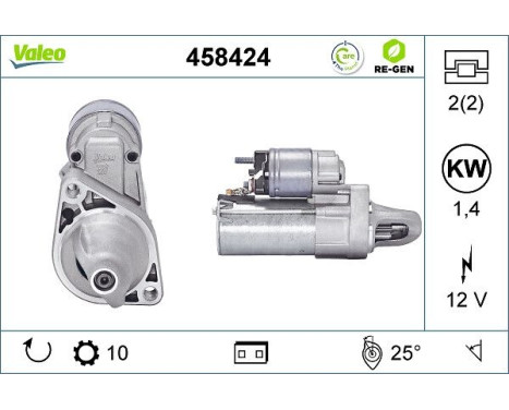 Starter REMANUFACTURED PREMIUM 458424 Valeo, Image 2