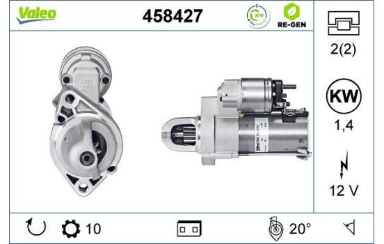 Starter REMANUFACTURED PREMIUM 458427 Valeo, Image 2